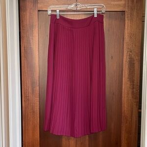 Burgundy Pleated Skirt